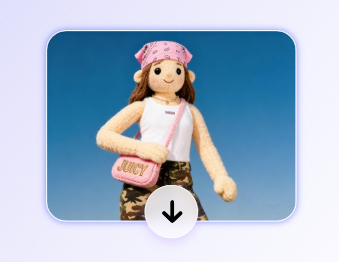 完成したAI人形をダウンロード ぬいぐるみ作成アプリ