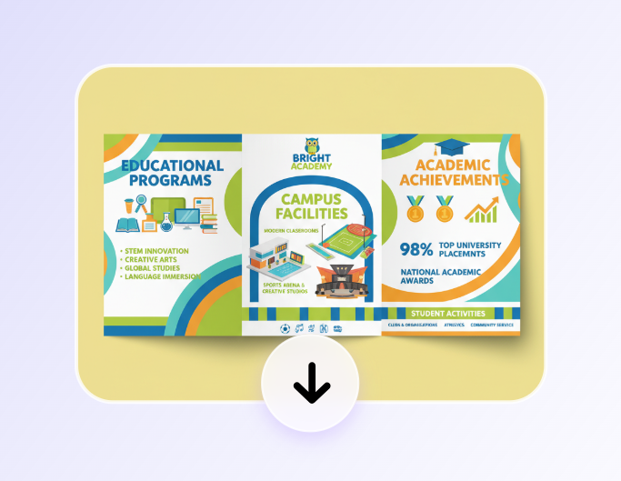 Step 3 to preview and download the brochure picture