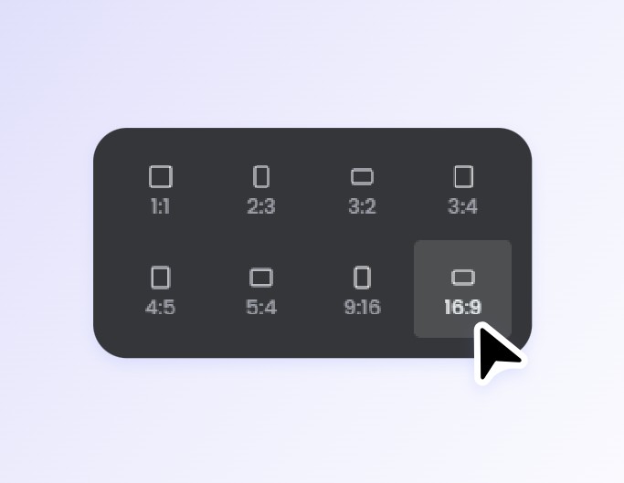 Step two to choose the aspect ratio for the ai banner you want to generate
