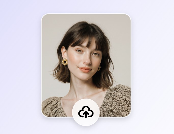 Step1 upload a photo of a short haired lady