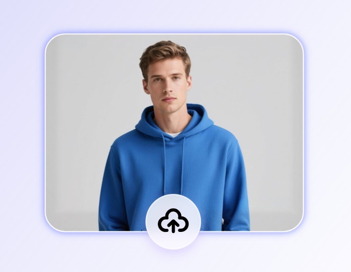 Schritt 1 Ein Bild eines Mannes mit blauem Kapuzenpullover hochladen