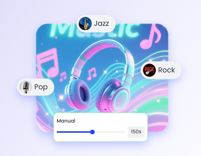 Step2 choose music styles and adjust track duration