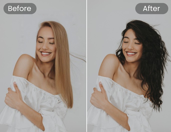 Changer la bouclure des cheveux avec l'outil de test de coupe de cheveux IA de Fotor