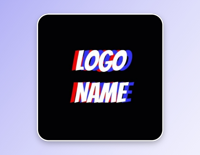 Text logo name in 3d effect