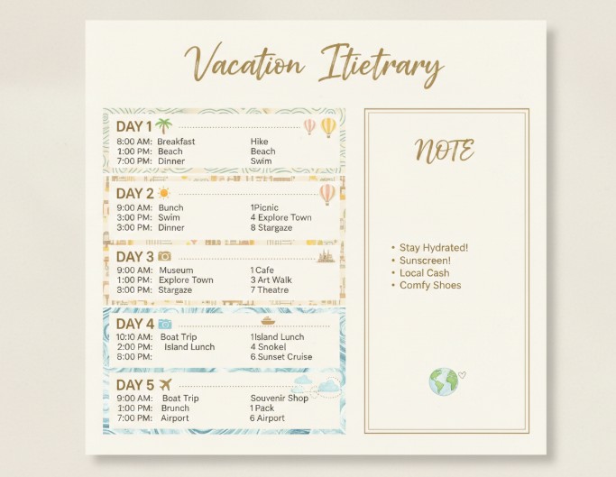 Travel itineraries