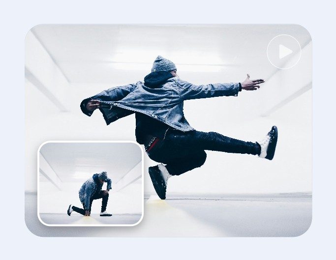 Turn a photo of a man into a dynamic dance video for teaching purposes