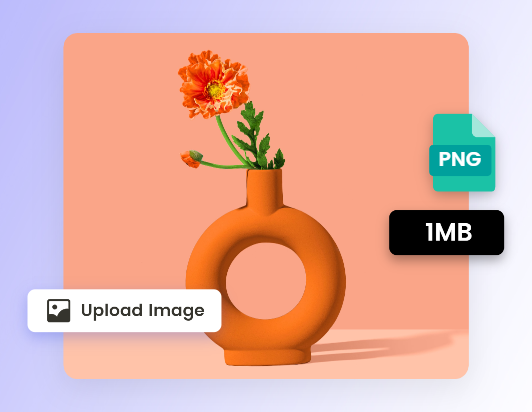 Upload a 1mb vase image to fotor mb to kb converter