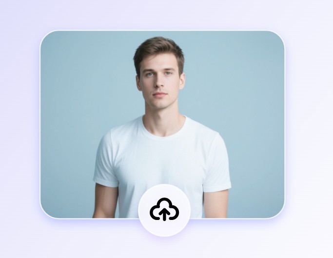 Upload a photo of a handsome boy wearing a white shirt in fotor
