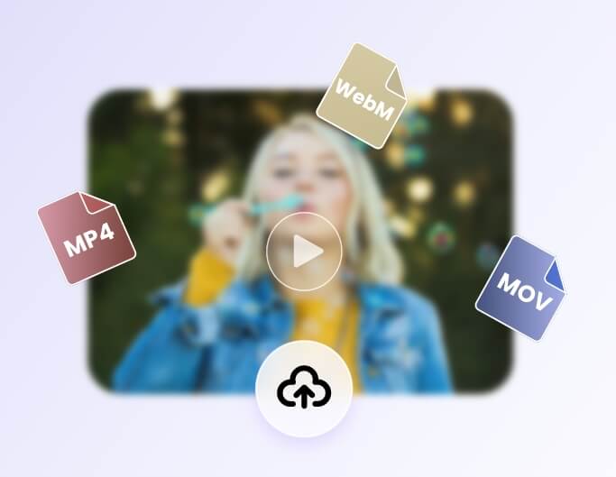 Upload a video of a girl blowing bubbles in various formats in fotor