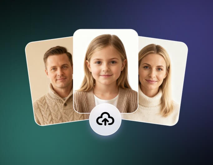 Upload three individual photos to fotor ai group photo generator