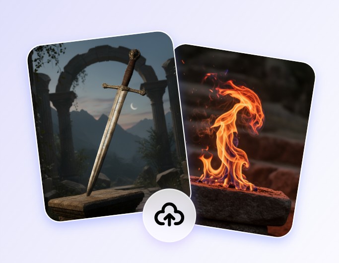 Upload two images to Fotor AI image combiner