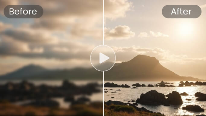 Upscale a scenic vlog to 4k in fotor