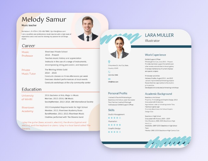 Use resume photos for different resumes