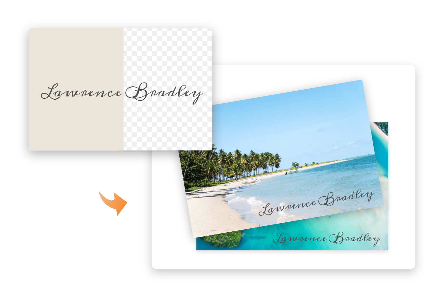 Use the transparent signature as the signature watermark