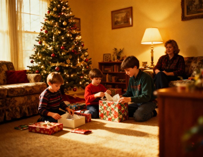 Weihnachtsfoto mit nostalgischem Flair