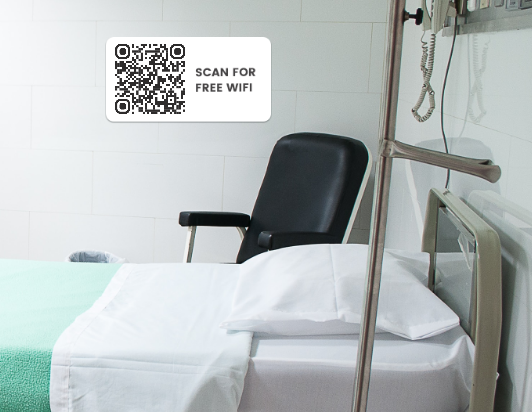 Un codice QR WiFi nell'ospedale