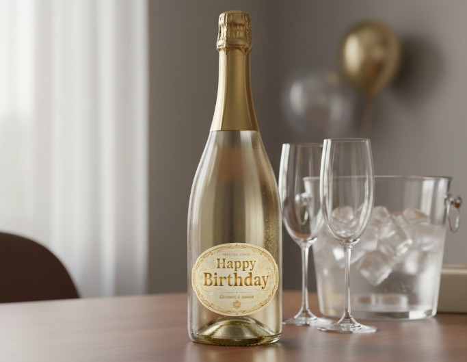 Étiquette de bouteille pour anniversaire