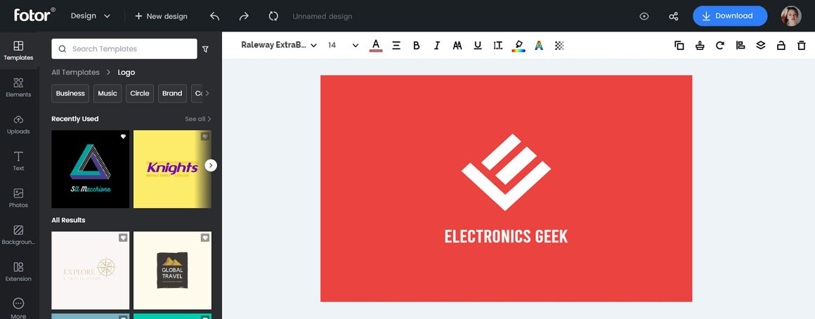 Interface of fotor flag maker