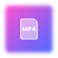 Purple gradient colored mp4 format icon