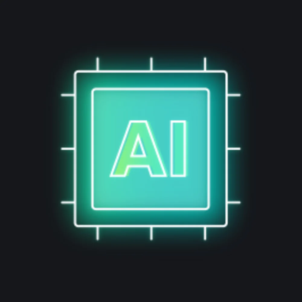 Gradient green AI icon