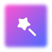 Gradient purple magic wand icon