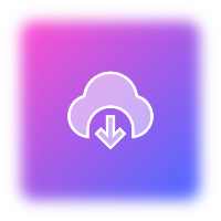 Purple gradient colored downloading icon