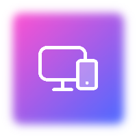 Ícone multiplataforma gradiente roxo