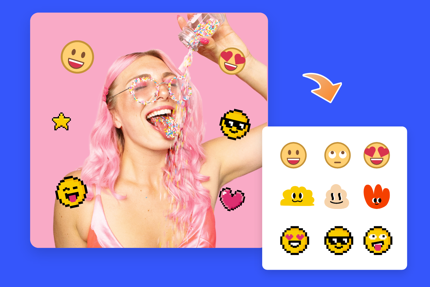 Add emoji to photo with fotor emoji adder