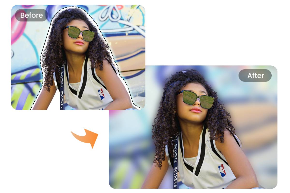 Auto blur background of photo online with AI in seconds