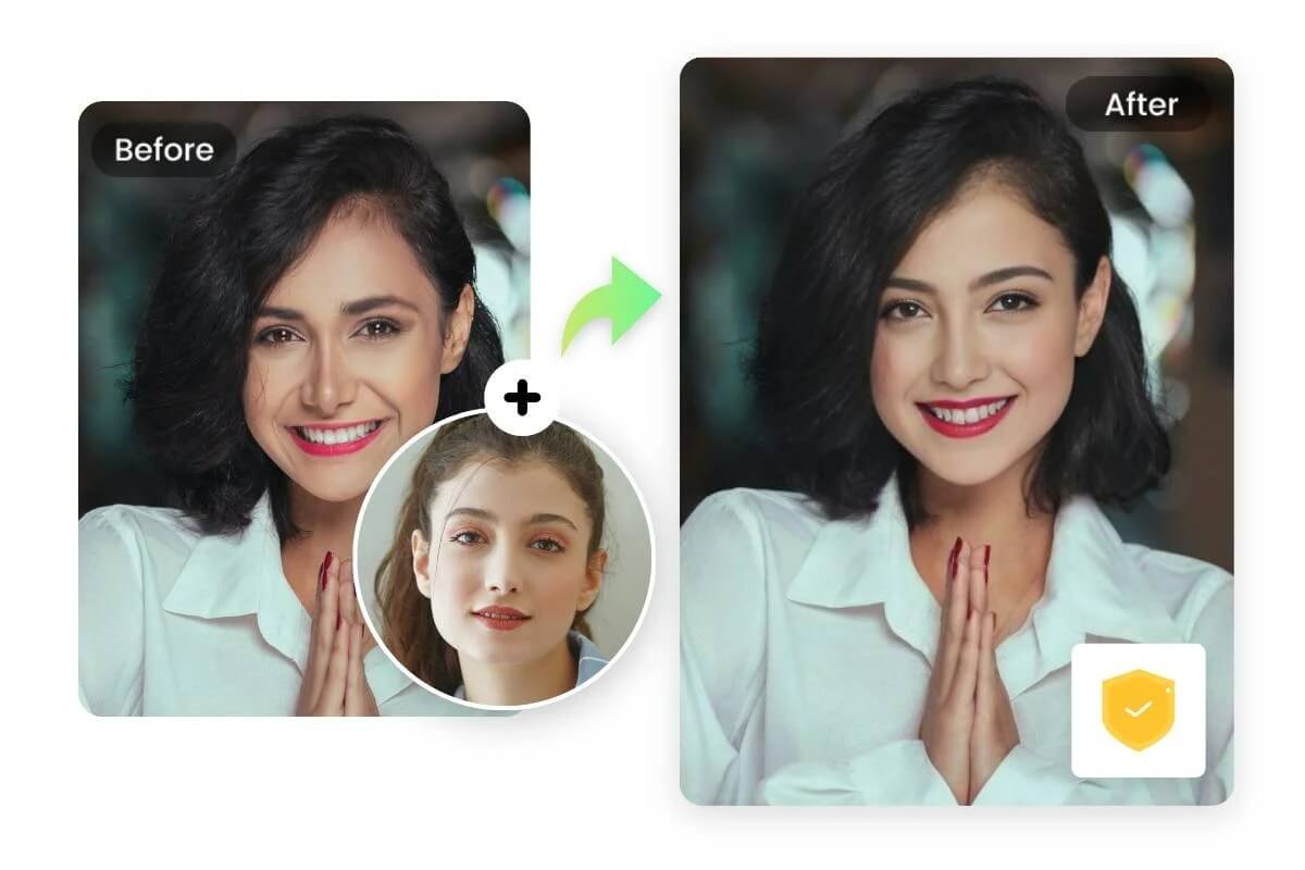 Cambiar caras en fotos online gratis con el cambiador de caras de Fotor impulsado por IA