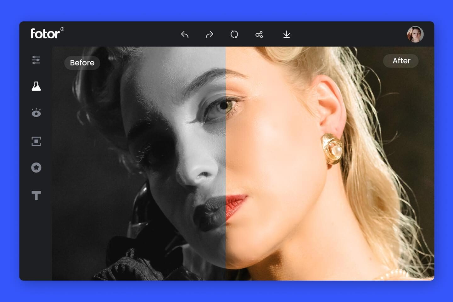 Coloriser une photo avec l'IA gratuitement avec Fotor