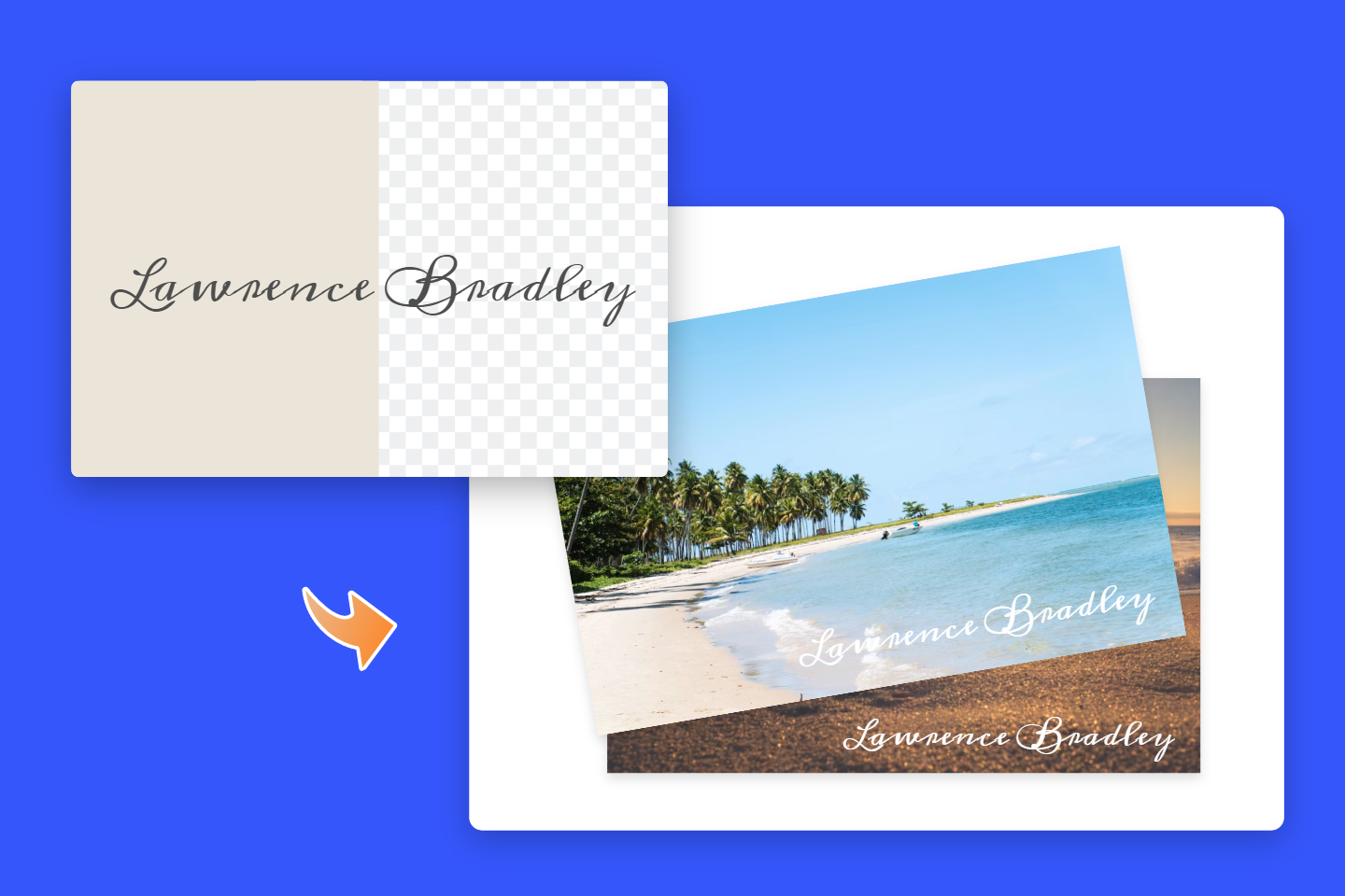 Convert signage into transparent and add to ducument photo