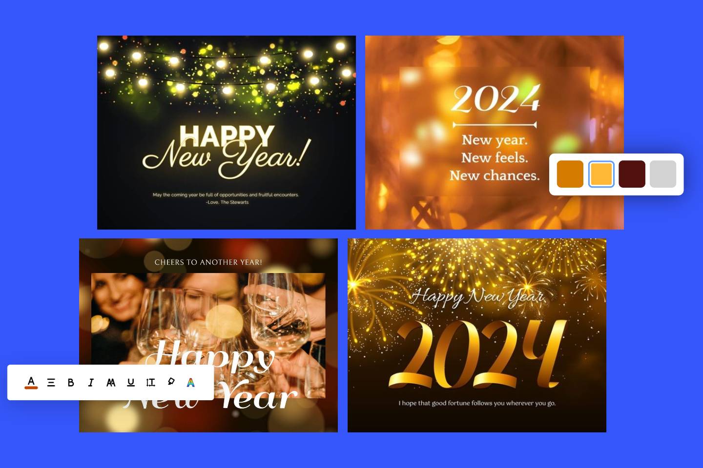 Tạo thiệp chúc mừng năm mới trực tuyến miễn phí với Fotor New Year Card Maker