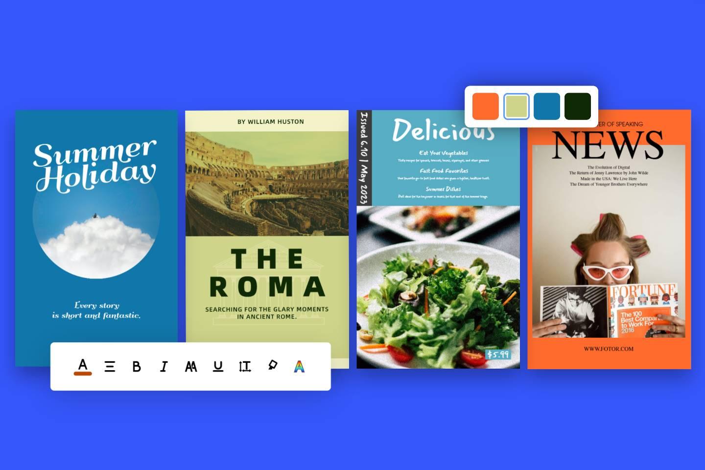 Design a book cover easily with Fotor's free online book cover maker
