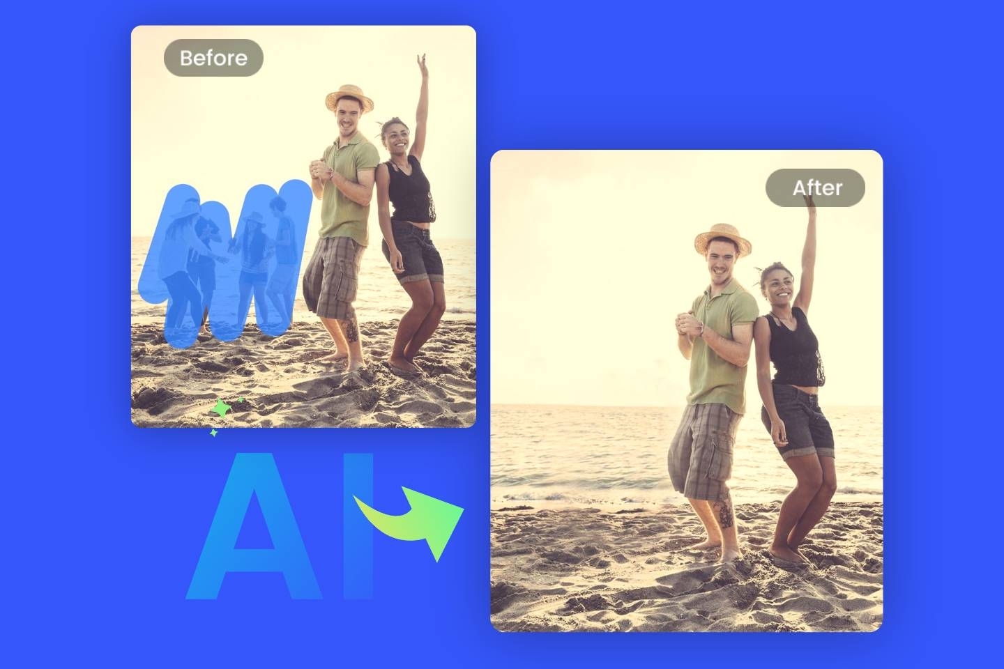 Entfernen Sie Objekte kostenlos online aus Fotos mit dem KI Tool zum Entfernen von Objekten von Fotor