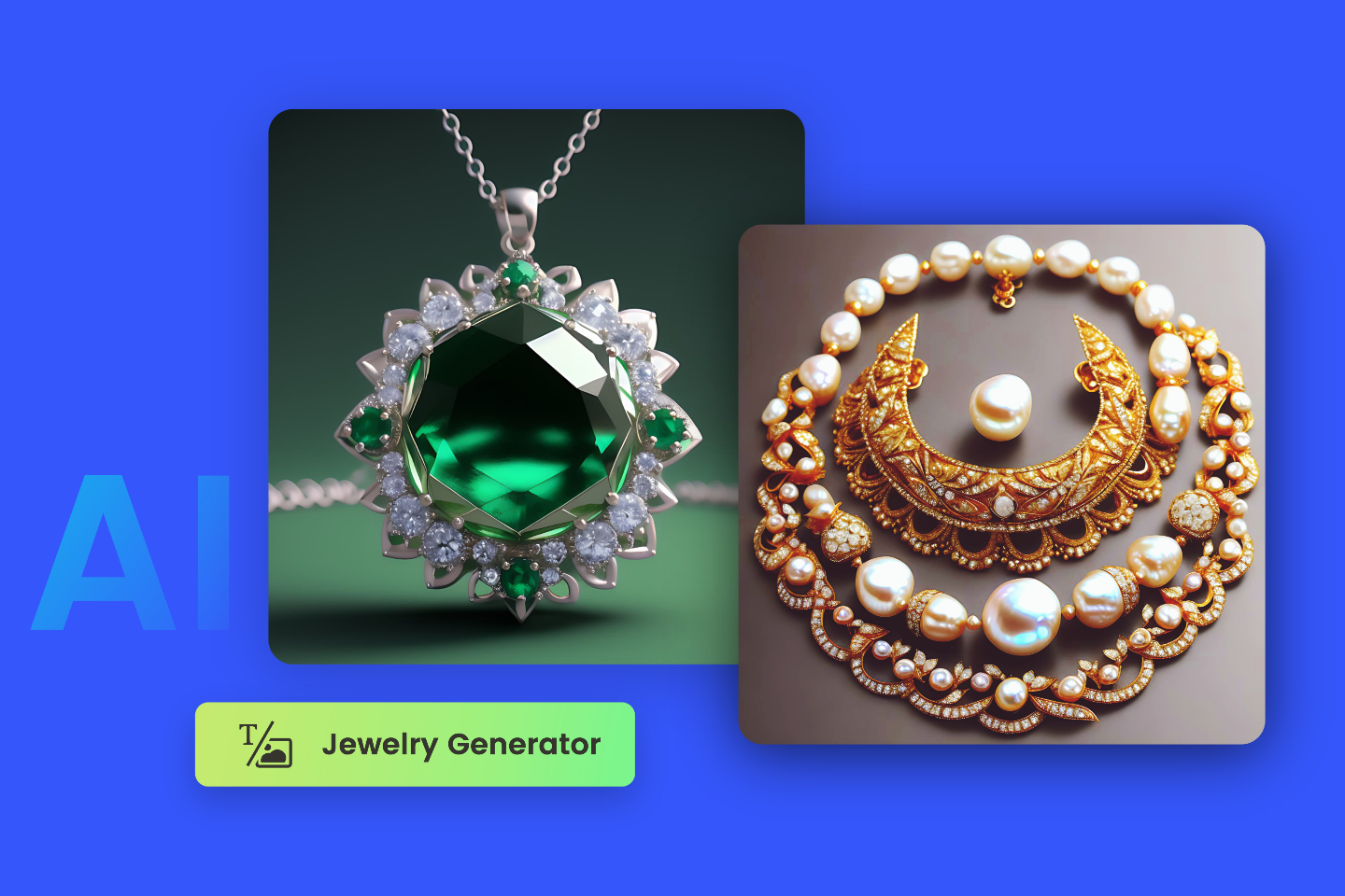 use fotor's ai jewelry generator to design two different jewelry designs