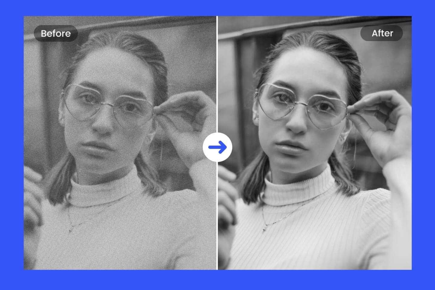 Restaurar la resolución de un retrato de mujer con Fotor