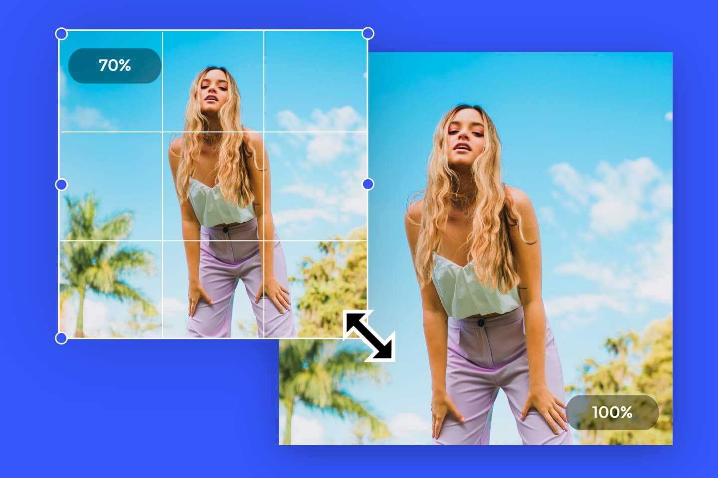Scale image in seconds with Fotor's free online image scaler