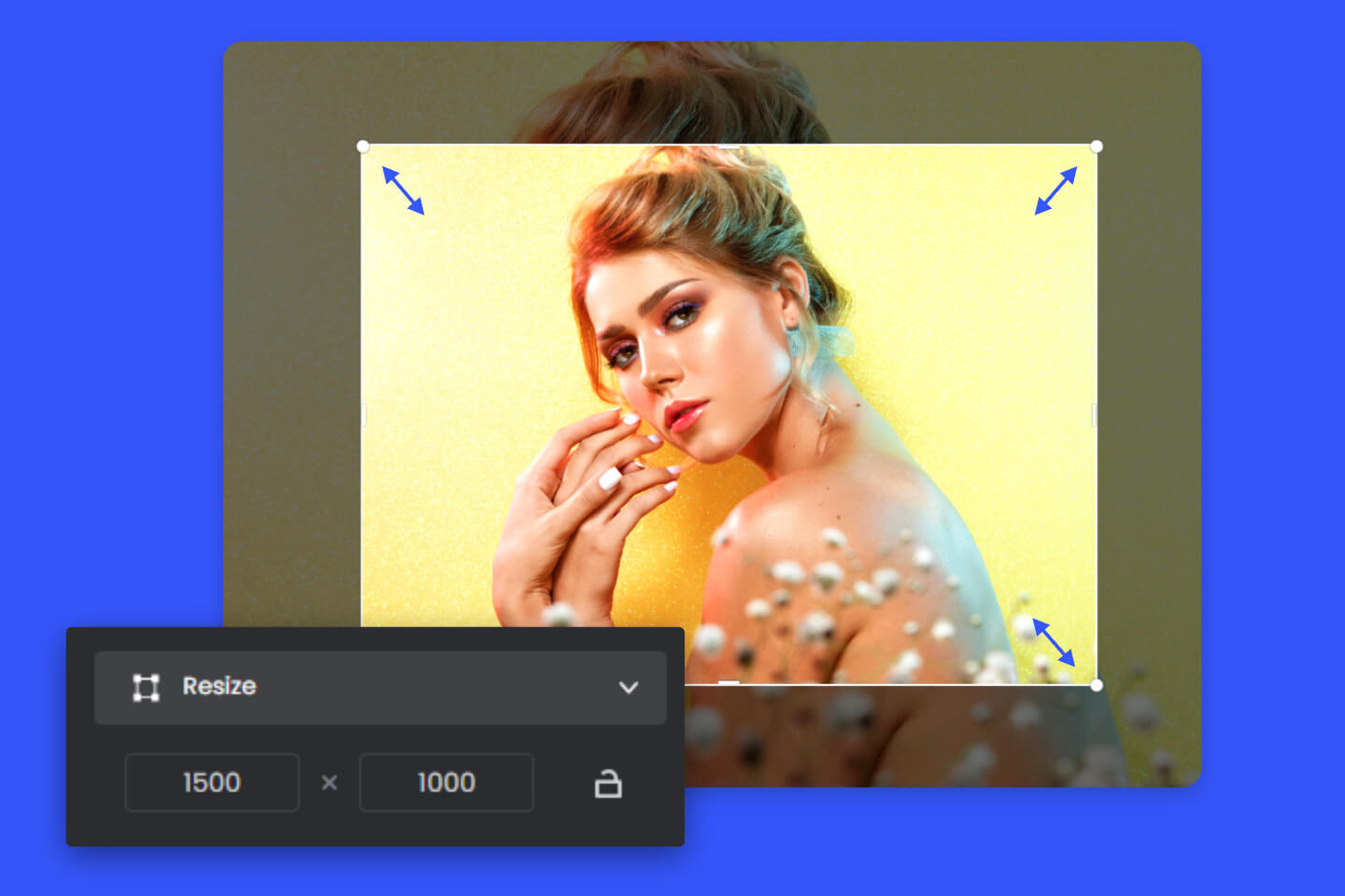 Stretch a female portrait online for free with Fotors image stretcher
