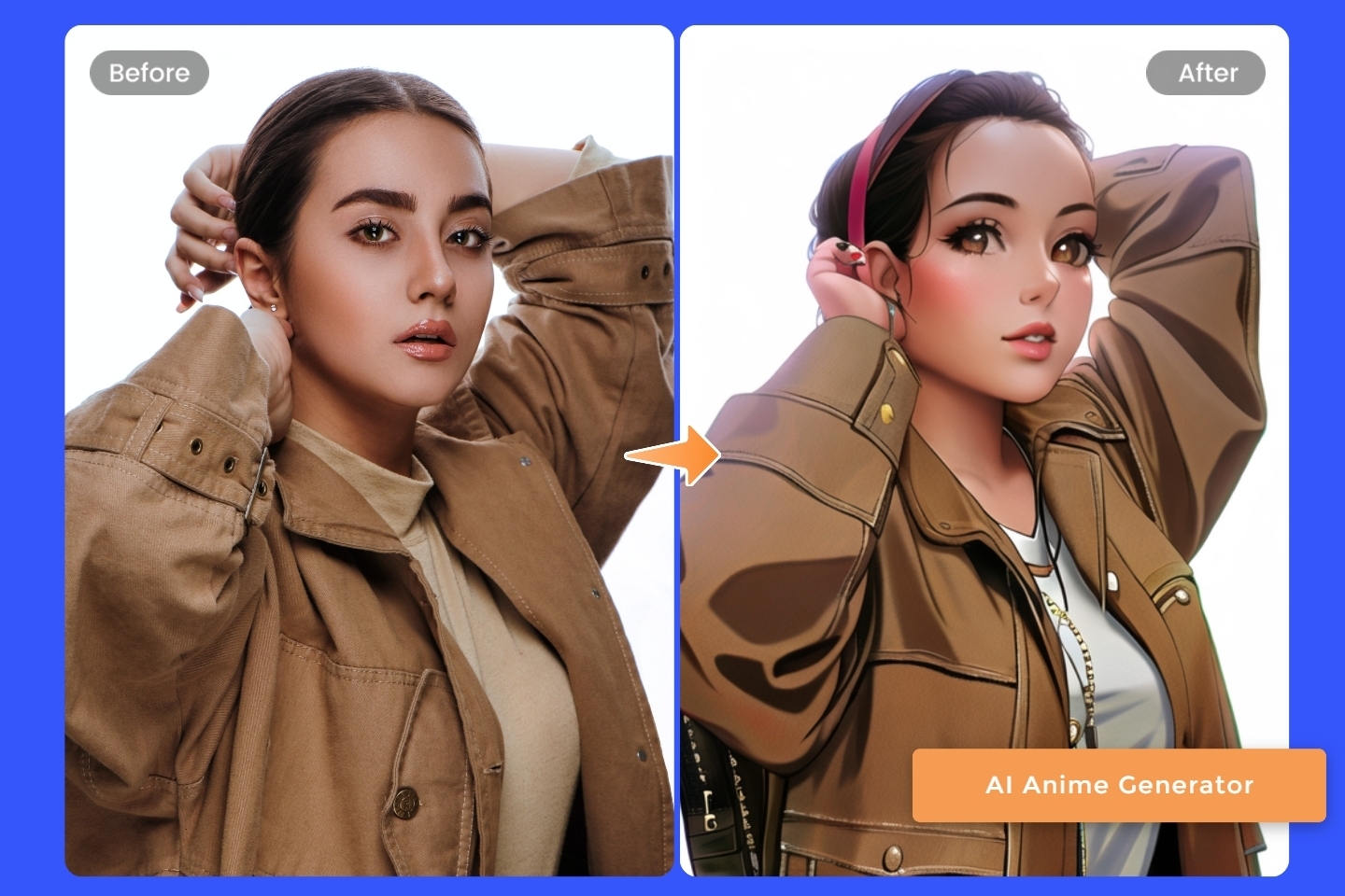 Transformer une femme en anime avec le filtre anime IA de Fotor