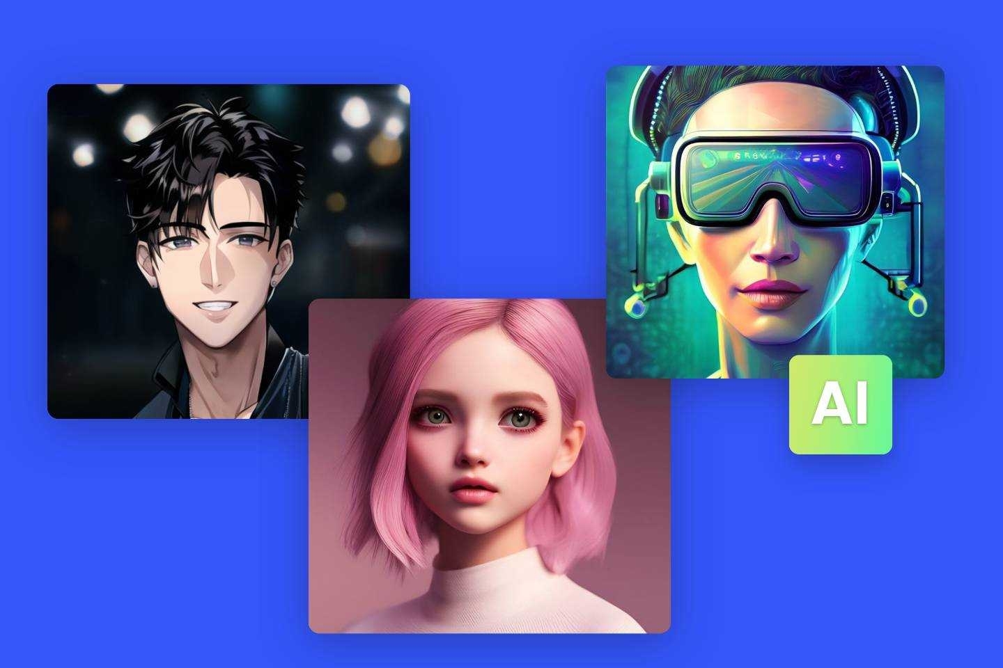 Trois personnages danime générés par le créateur de personnages de manga Fotor AI