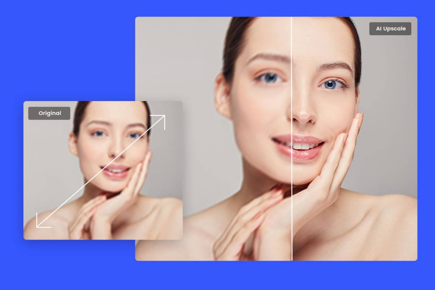 Upscale image online for free with Fotors AI image upscaler