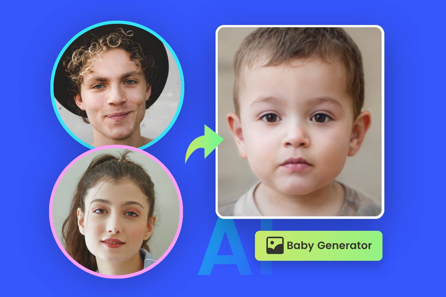 Utiliza el generador de bebés de fotor para generar el futuro bebé de la hembra y el macho