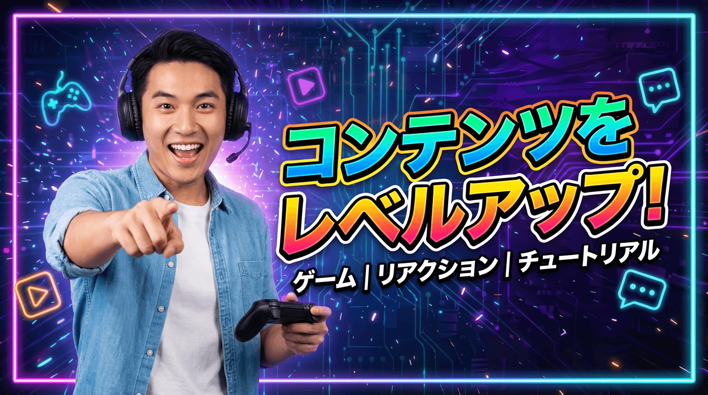 太字テキストとアウトラインサムネイルスタイル