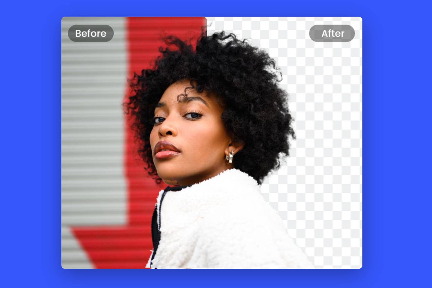 Before and after photo of cut out image