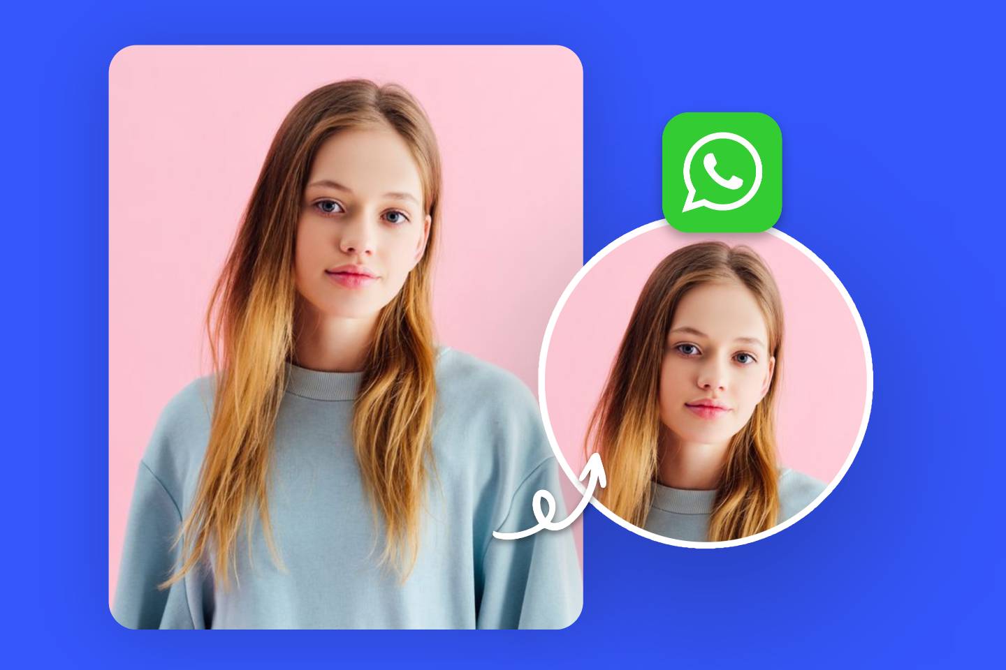 Convert a girl image to whtasapp dp size