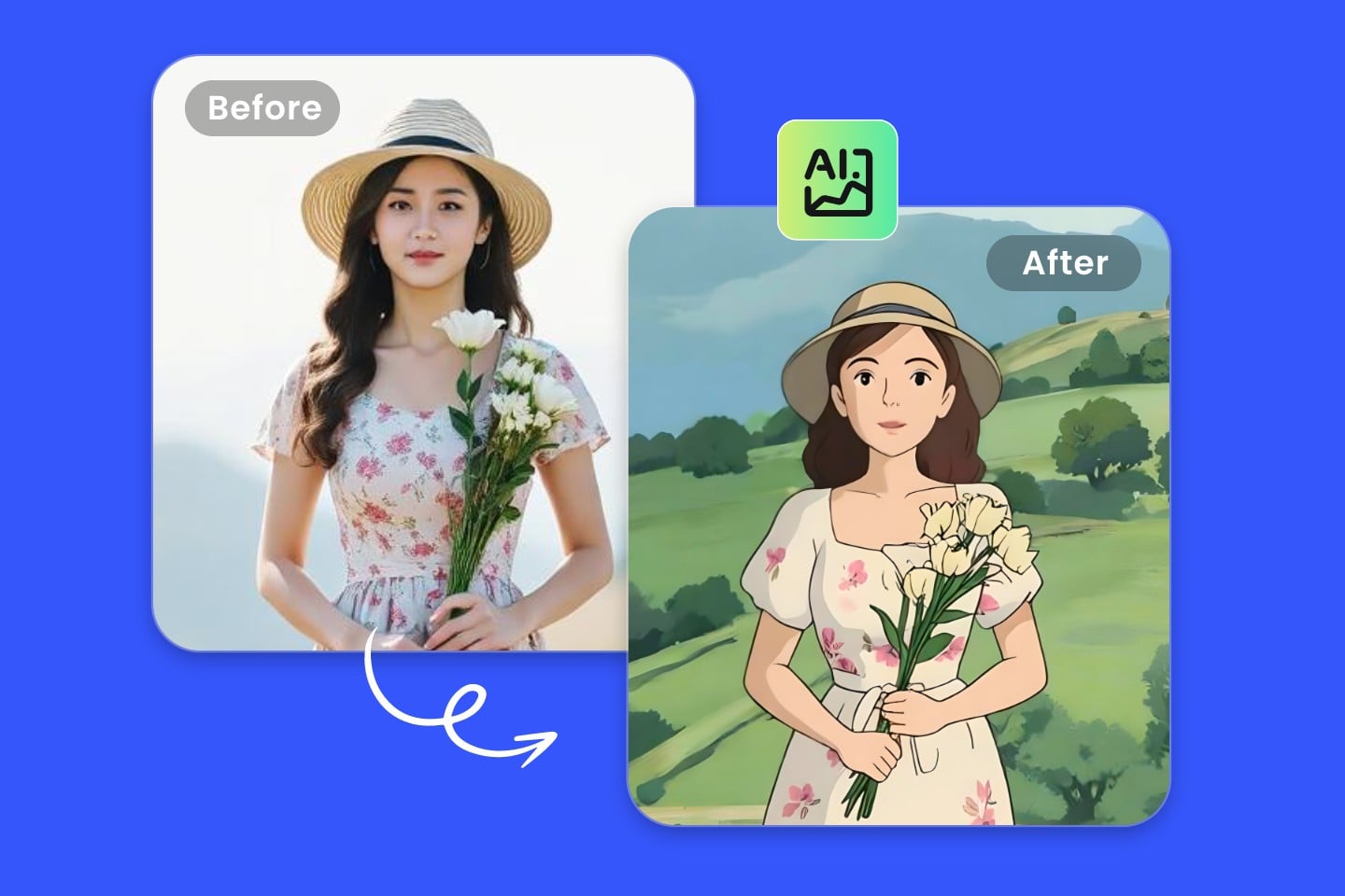Fotor 스튜디오 지브리 AI 필터를 사용하여 이미지를 온라인에서 무료로 지브리 스타일로 변환하세요