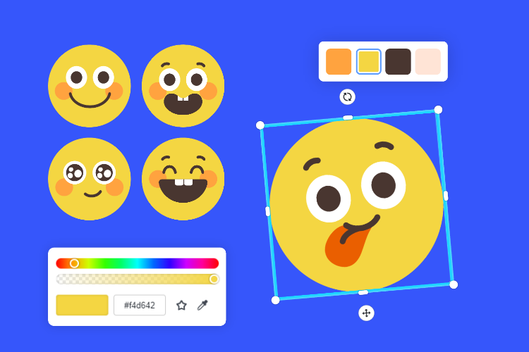 Customize various emojis with fotor emoji maker