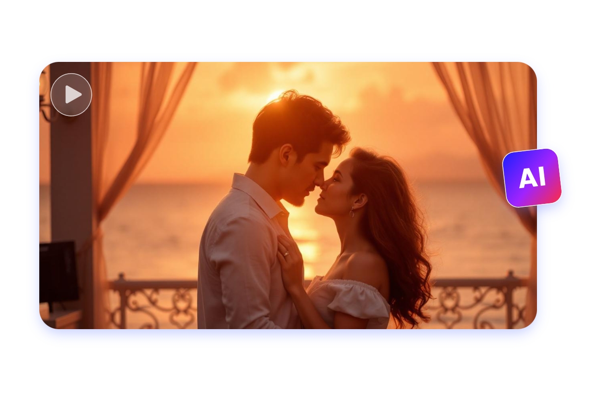 Make a movie about a wedding of a male and female using AI