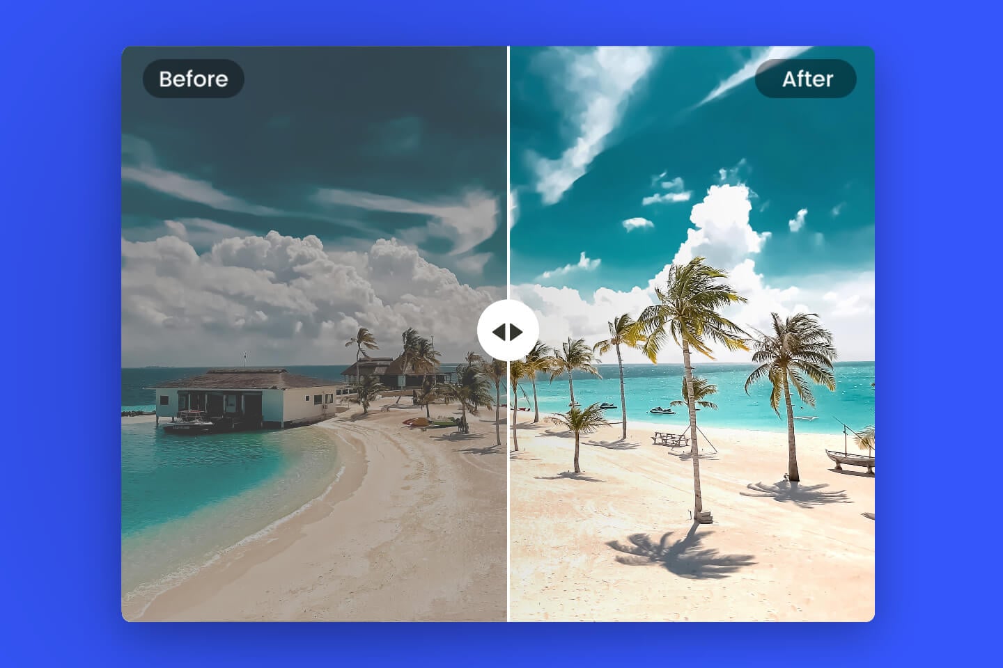 Make a seaside image brighter with Fotor